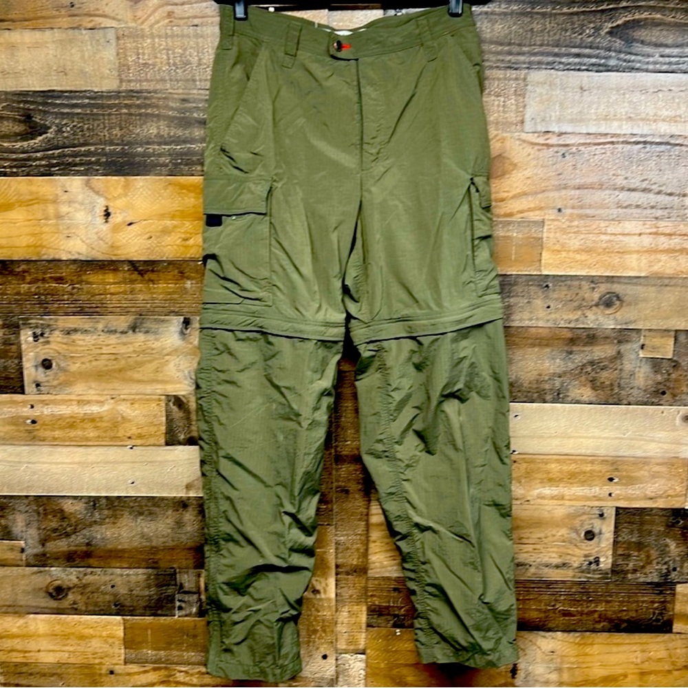 The North Face Green Nylon Convertible Cargo Pants Men's Size 34”waist 31”inseam